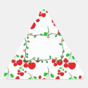 Sticker Triangulaire Accessoires de motif de cerisier rouge personnalis