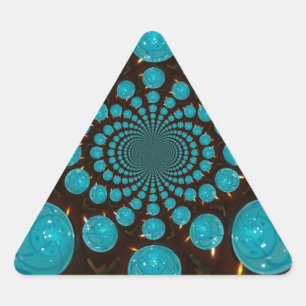 Sticker Triangulaire Affichage éclatant des lumières cyanes Kaleidoscop