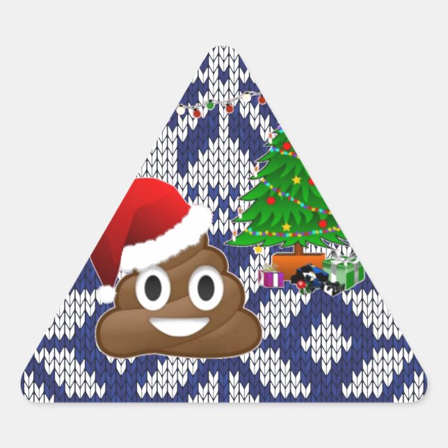 Sticker Triangulaire affreux pull-over de Noël émoji (Devant)