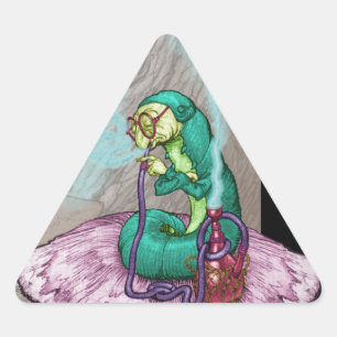 Sticker Triangulaire Alice au pays des merveilles - La Caterpillar