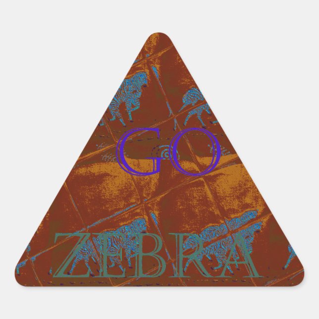 Sticker Triangulaire Allez Zebra Safari Art Imprimer/Graphique (Devant)