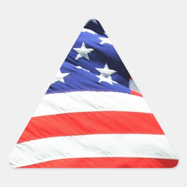 Sticker Triangulaire American Flag, vous pouvez ajouter du texte et tél (Devant)