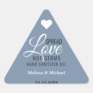 Sticker Triangulaire Amour répandu pas Germes Mariage Faveur Bleu Dusty