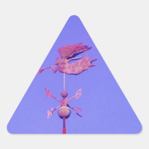 STICKER TRIANGULAIRE ANGEL BLOWING HORN