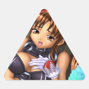 Sticker Triangulaire Anime Girl - Miel