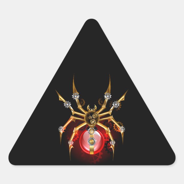 Sticker Triangulaire Araignée en vapeur noire (Devant)