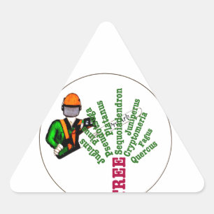 Sticker Triangulaire Arboriste de l'Arbre à l'oeuvre aujourd'hui Chains