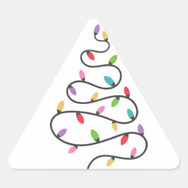 Sticker Triangulaire Arbre de Noël en lumières