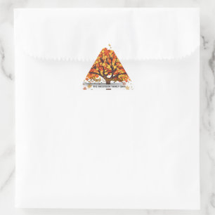 Sticker Triangulaire arbres d'automne joyeux thanksgiving