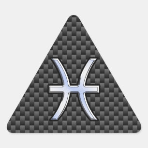 Sticker Triangulaire Argent Poissons Zodiac Connexion à l'impression de