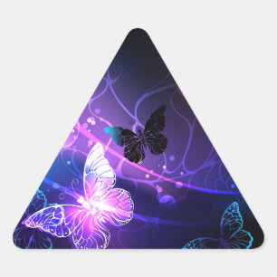 Sticker Triangulaire Arrière - plan avec papillons de nuit