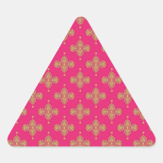 Sticker Triangulaire arrière - plan motif or jaune rose magenta