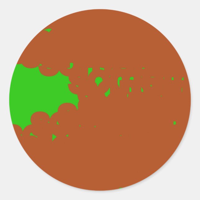 Sticker Triangulaire art abstrait marron et vert (Devant)