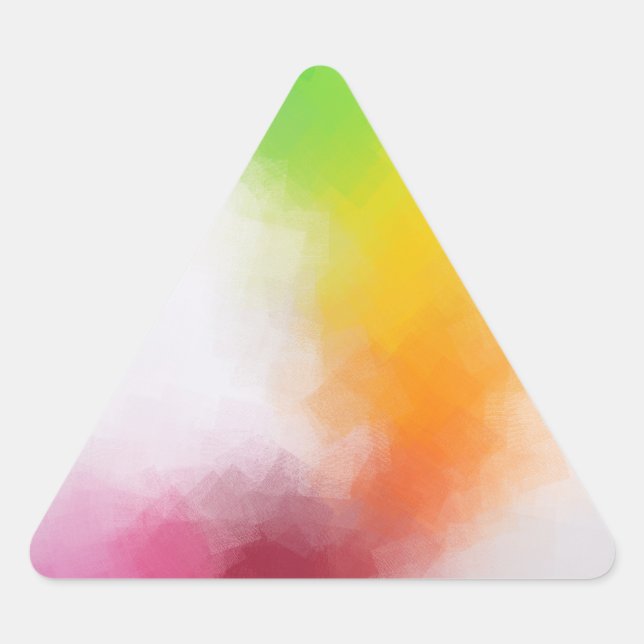 Sticker Triangulaire Art Abstrait Tendance Jaune Bleu Vert Rose Rouge (Devant)