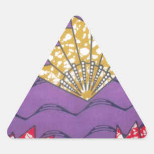 Sticker Triangulaire Art africain Abstrait : Vagues de passion violette