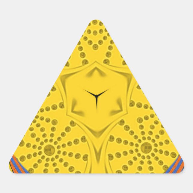 Sticker Triangulaire Art Motif Égyptien Imprimer À damiers Conception C (Devant)