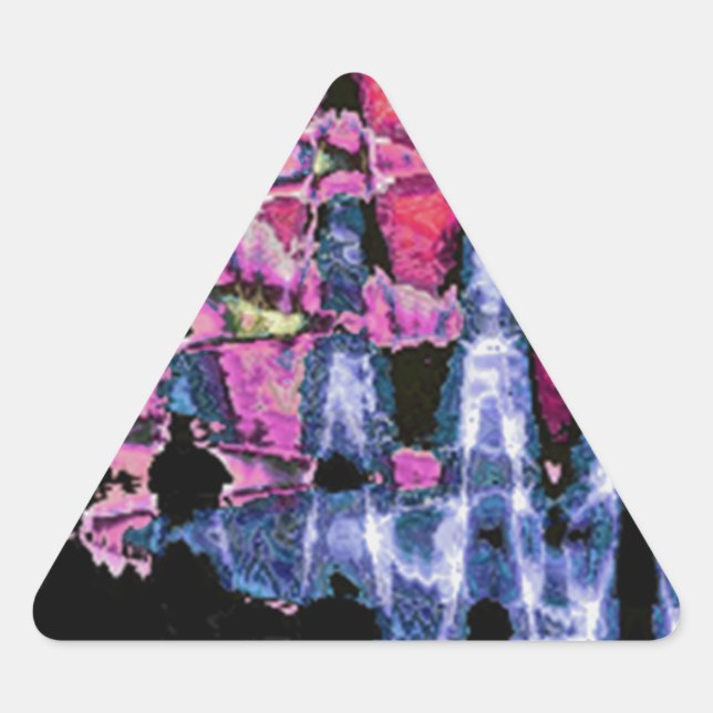 Sticker Triangulaire Assez mignonne pourpre Cendres Gris et Noir Aquare (Devant)