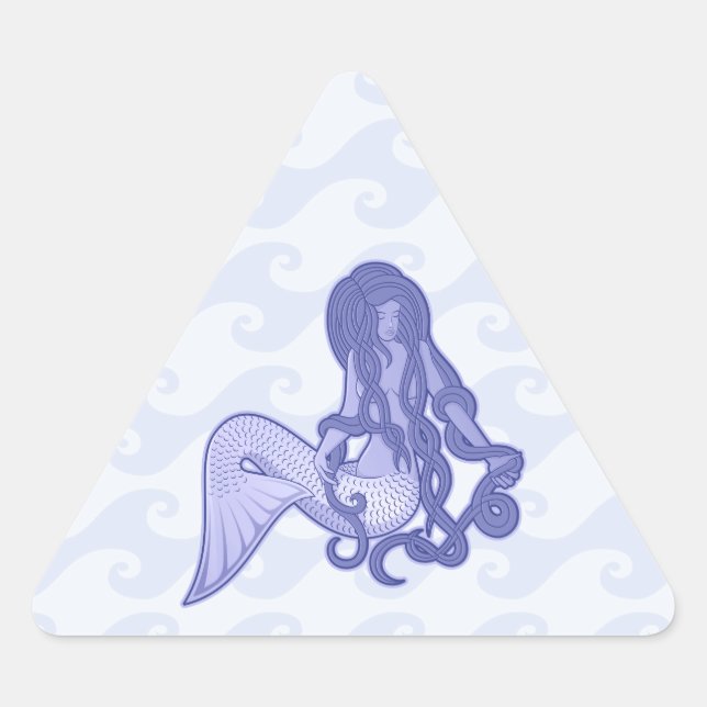 Sticker Triangulaire Assis Mermaid bleu (Devant)
