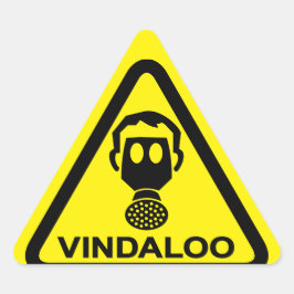 Sticker Triangulaire Attention Vindaloo Toxique Curry sent Drôle Sticke