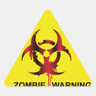 Sticker Triangulaire Avertissement de zombie
