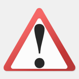 Sticker Triangulaire Avertissement d'exclamation rouge, noir et blanc