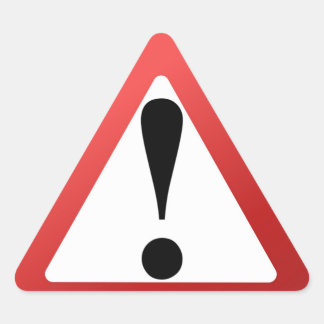 Sticker Triangulaire Avertissement d'exclamation rouge, noir et blanc