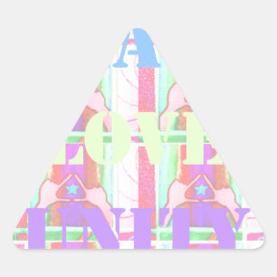 Sticker Triangulaire Baby Kids Peace Love Unity Hakuna Matata design.p