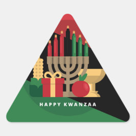 Sticker Triangulaire bande diagonale Happy Kwanzaa