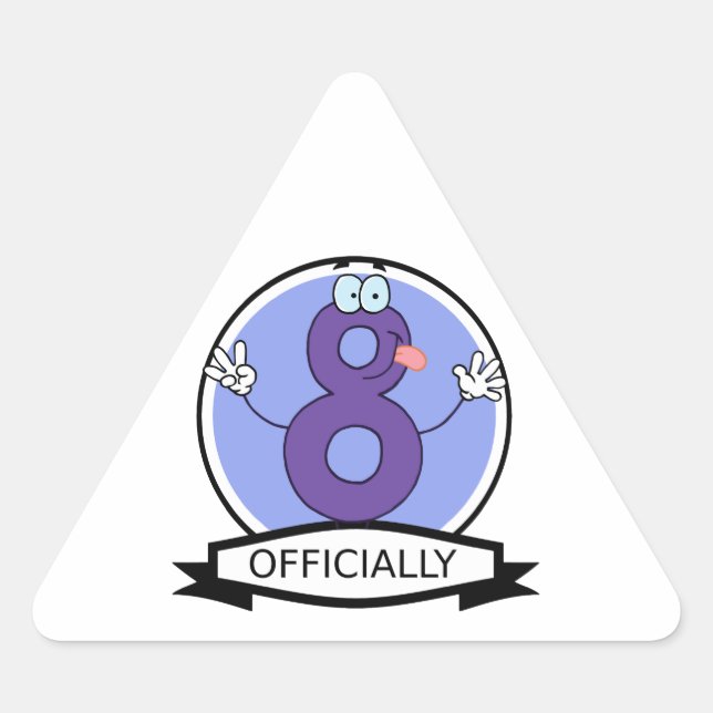 Sticker Triangulaire Bannière officielle de 8 Anniversaires (Devant)