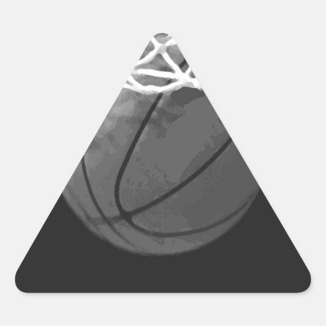 Sticker Triangulaire Basket-ball noir et blanc (Devant)