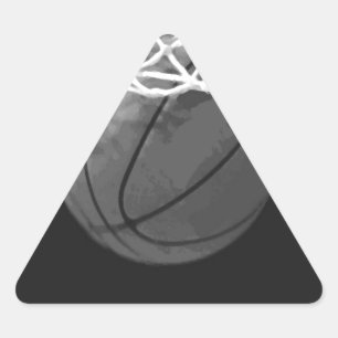 Sticker Triangulaire Basket-ball noir et blanc