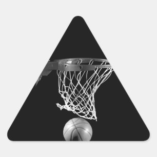 Sticker Triangulaire Basket-ball noir et blanc