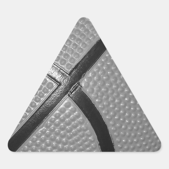 Sticker Triangulaire Basket-ball noir et blanc (Devant)