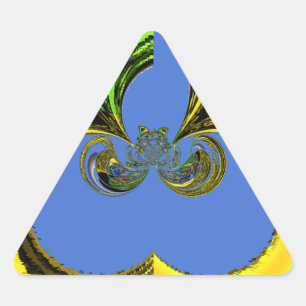 Sticker Triangulaire Beau Beau Art Sud-Africain Jaune et Bleu