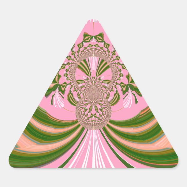 Sticker Triangulaire Beau bébé rose vert et blanc Kaleidoscope (Devant)