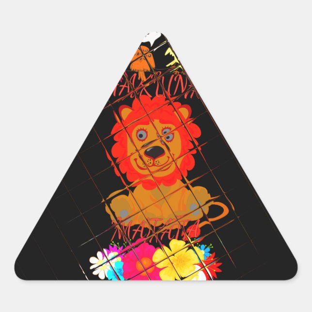 Sticker Triangulaire Bébé adorable Lion Art Design Motif (Devant)