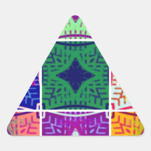 Sticker Triangulaire Belle À damiers africaine Extraordinaire Imprimer 