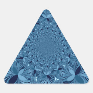 Sticker Triangulaire Belle Belle Iridescente Blue Kaleidoscope Art