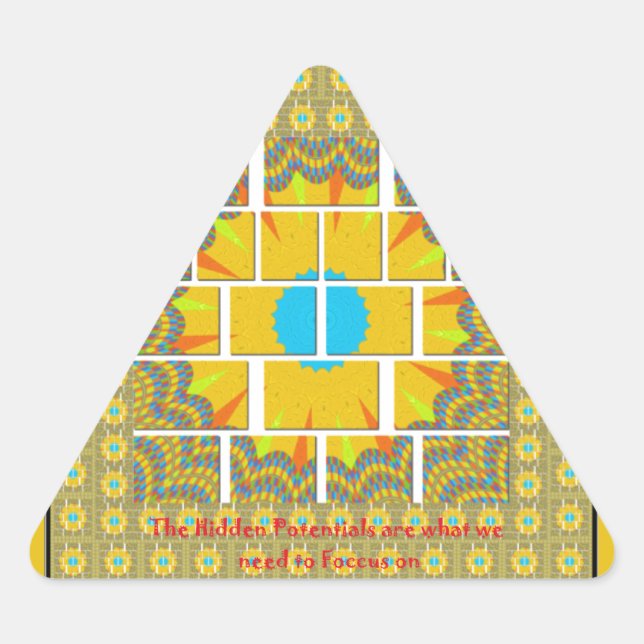 Sticker Triangulaire Belle conception graphique extraordinaire jaune or (Devant)
