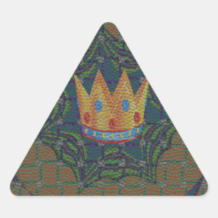 Sticker Triangulaire Belle couronne vectoriel d'impression Garder le de