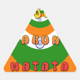 Sticker Triangulaire Belle Inde couleurs drapeau national Hakuna Matata