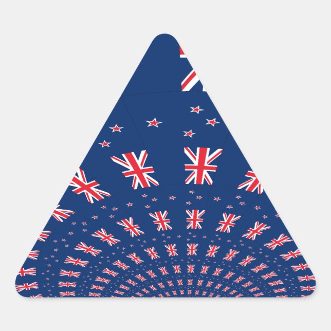 Sticker Triangulaire Belle Nouvelle-Zélande Drapeau Art Design (Devant)