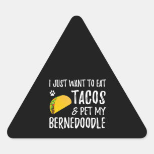 Sticker Triangulaire Bernedoodle Taco Lover Cinco De Mayo Chien Maman