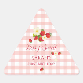 Sticker Triangulaire Berry Sweet Strawberry Favor Gift 1st Birthday 