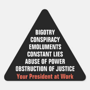Sticker Triangulaire Bigoterie Collusion Emoluments Obstruction Impress