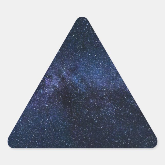 Sticker Triangulaire Bleu foncé Voie Lactée Universe Étoiles Motif (Devant)