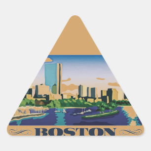 Sticker Triangulaire Boston, Massachusetts
