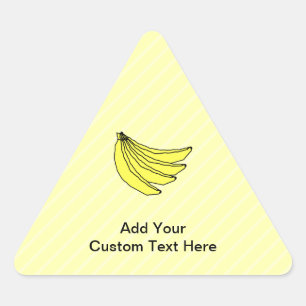 Sticker Triangulaire Bouquet de bananes jaunes.