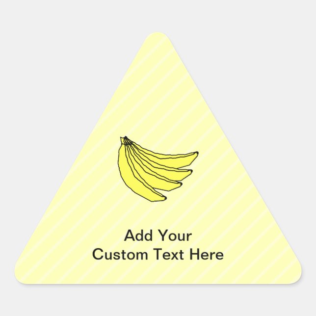 Sticker Triangulaire Bouquet de bananes jaunes. (Devant)