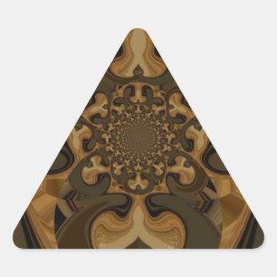 Sticker Triangulaire Café Brown Flux Kaleidoscope Art Imprimer